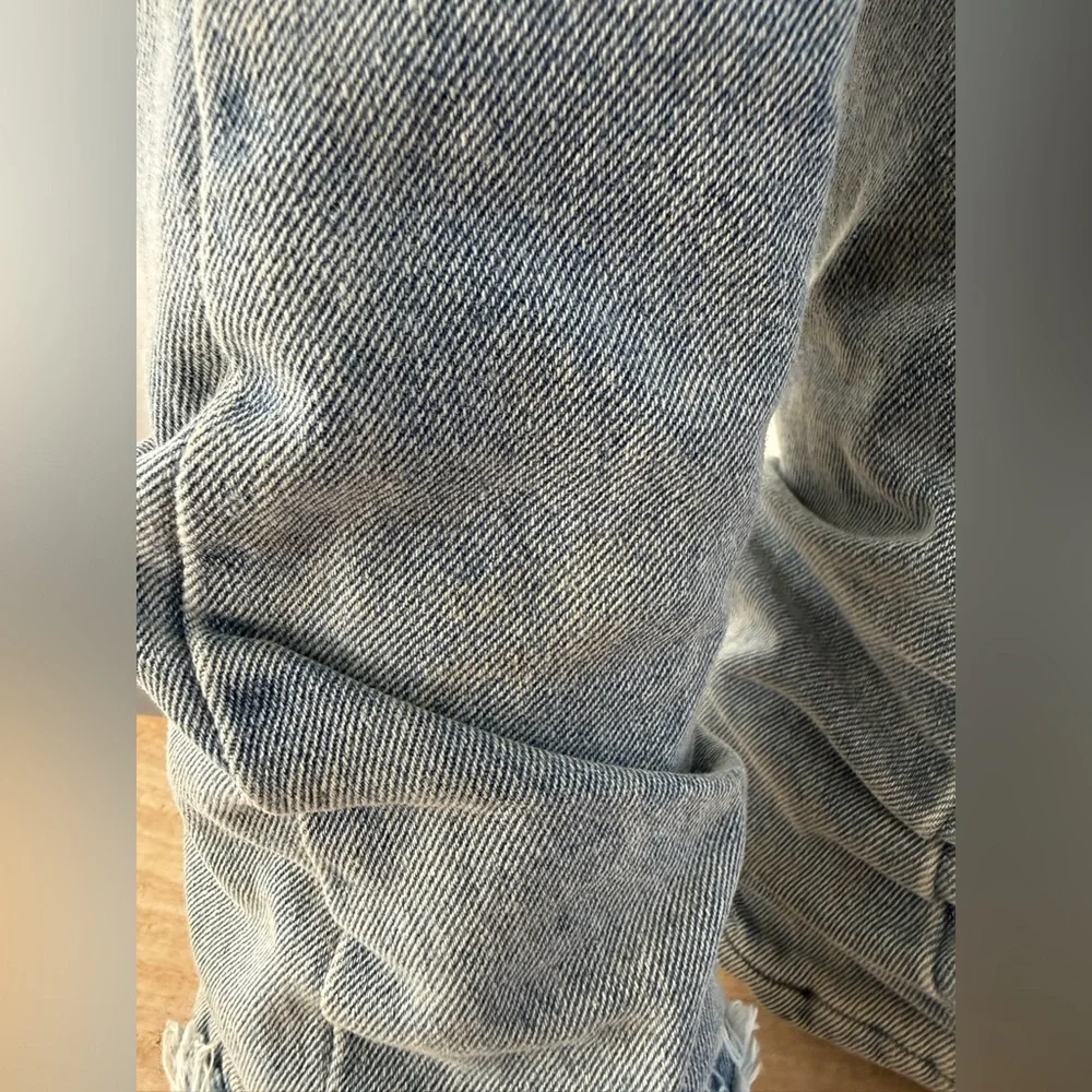 Steve Madden Lassy Denim Cowboy Boot Frayed Hem Western Festival | Size 5M - Picture 11 of 16